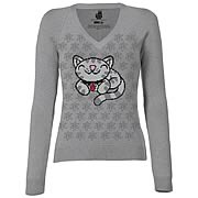 Big Bang Theory Pixel Kitty Knit Junior's Sweatshirt
